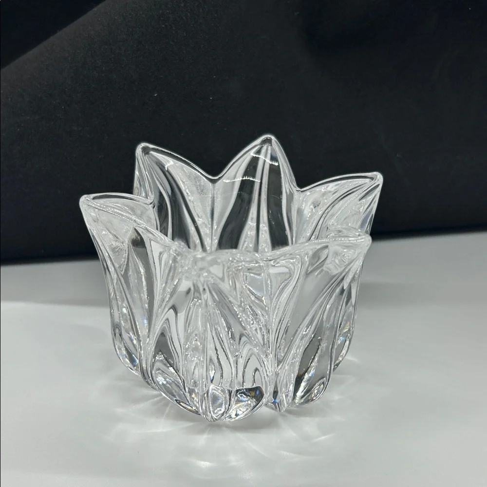 KOSTA BODA Crystal Clear Tulip Flower Votive Candle Holder Sweden 3 x 3 3/4